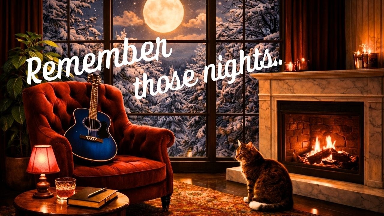 Midnight Cozy Blues | Warm Fireplace Guitar Blues for Late Nights