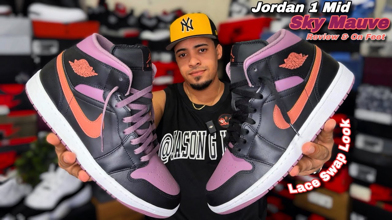 One The Best Jordan 1 Mid Of 2023 “Sky Mauve” Review & On Feet - YouTube