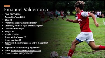 Emanuel Valderrama | College Soccer Recruiting Highlight Video | Class of 2024 | 3.8 GPA