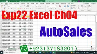 Exp22_Excel_Ch04_CumulativeAssessment_AutoSales | exp22 excel ch04 autosales | @PearsonSolution