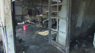 Large Gr Fire Burns Multiple Buildings, Including An Auto Shop Arlington Fire Department Says