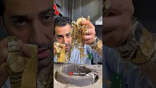 সোনা গলিয়ে তৈরি হলো মূল্যবান ইঁট! 😱 Gold Melting Process &amp; Making a Gold Bar ✨ #Shorts #Gold #Facts