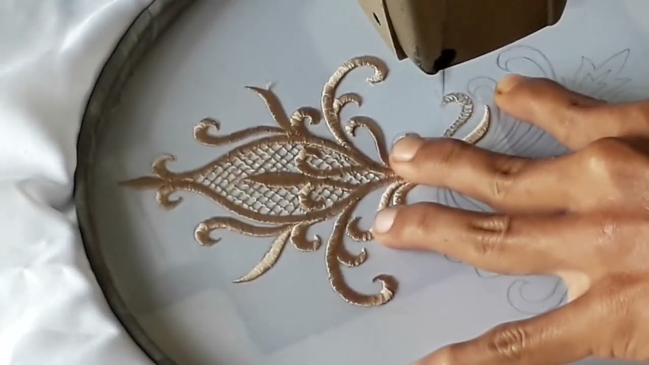 Bordir motif ukiran kerancang jala
