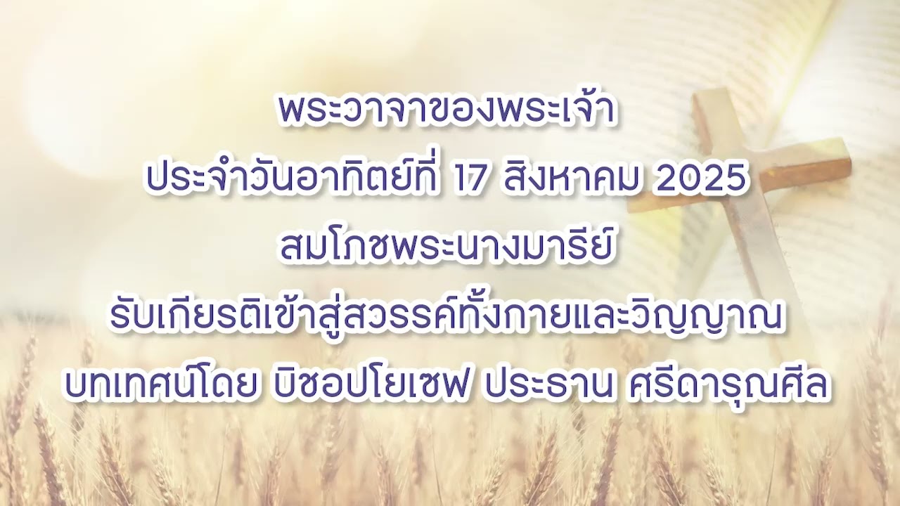 พระวาจาของพระเจ้าประจำวันอาทิตย์ที่ 17 สิงหาคม 2025