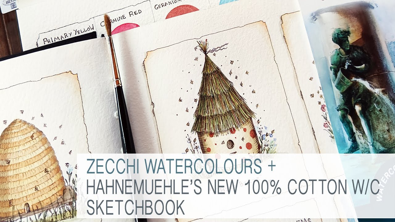 The new Hahnemuhle 100 cotton watercolor sketchbook + swatching my new