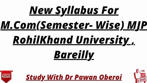New Syllabus For M.Com(Semester- Wise) MJP RohilKhand University , Bareilly