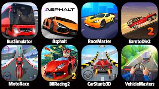 Race Master 3D,Bus Simulator,Asphalt 9,Car Stunts 3D,Vehicle Masters,Beach Buggy Racing 2,Moto Race