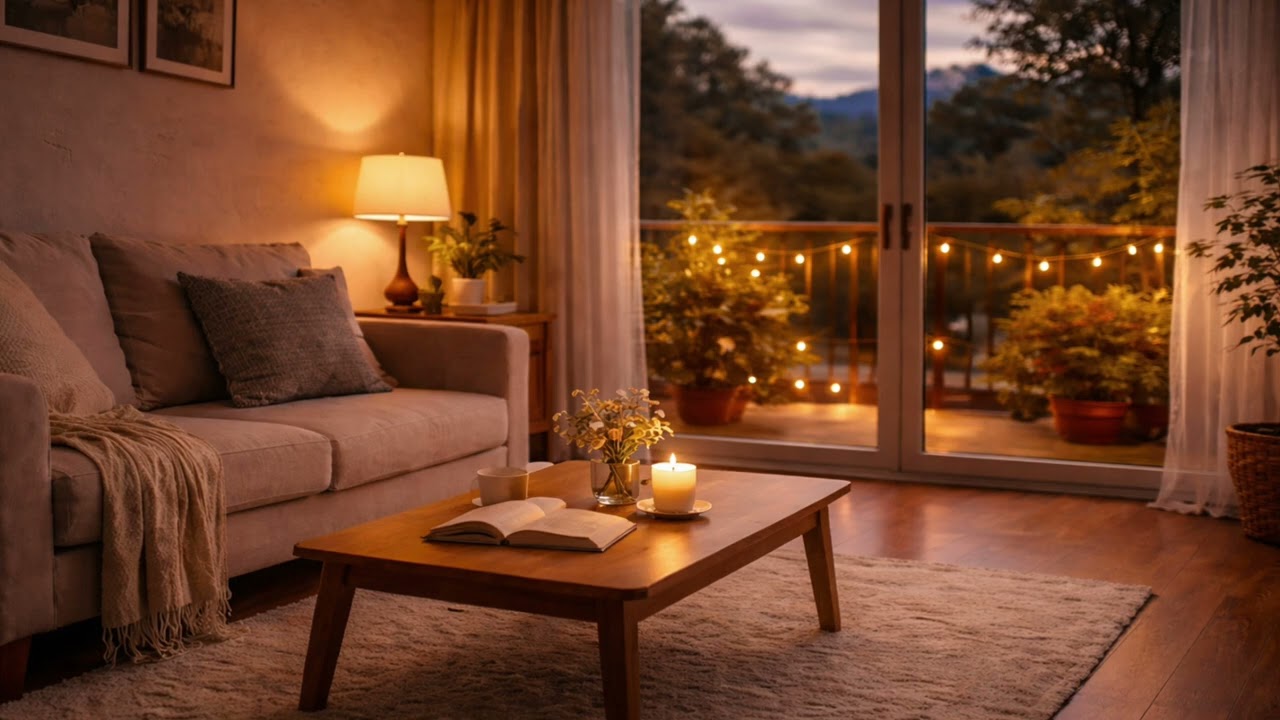 Cozy Evening Piano Background Music | Warm Living Room Ambience for Relaxing