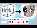 Easily turn a drawing into a 3d model in blender