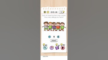 Brain test level 105 - each of these brothers has a sister. How Many siblings are there?