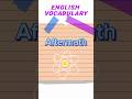 English Vocabulary / Aftermath
