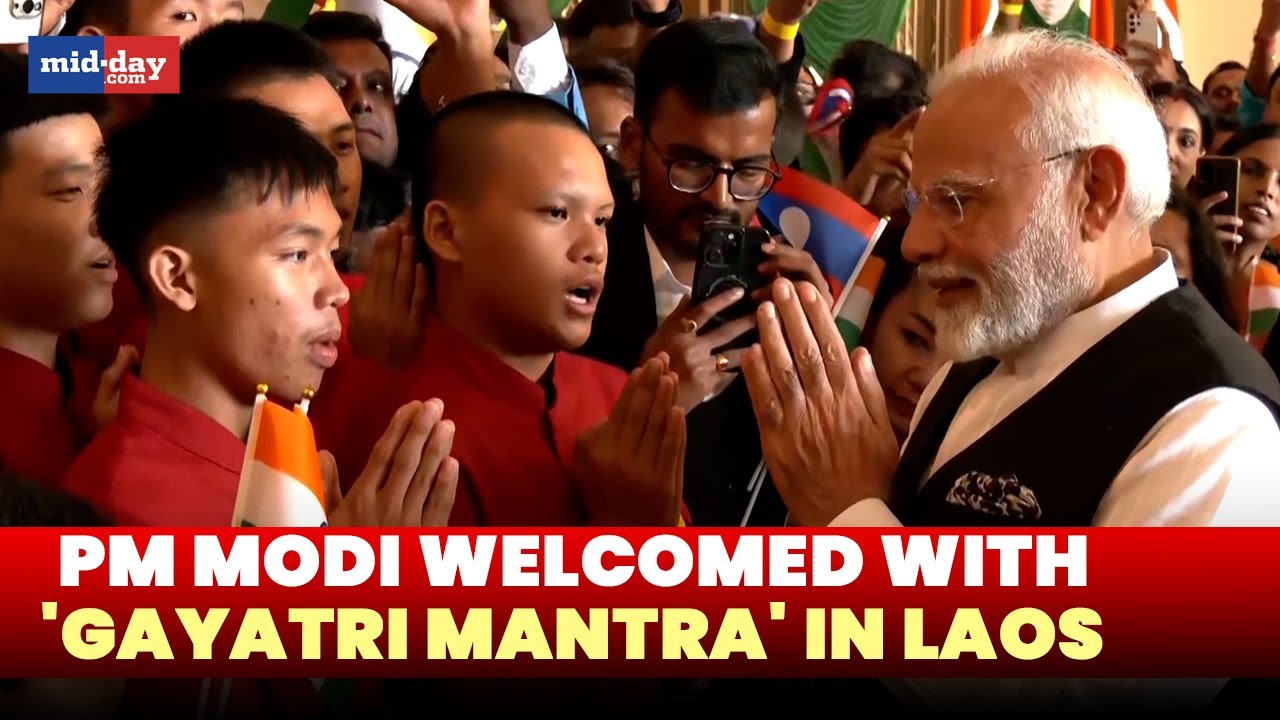 PM Modi in Laos: People of Laos recite the ‘Gayatri Mantra’ to welcome PM Modi