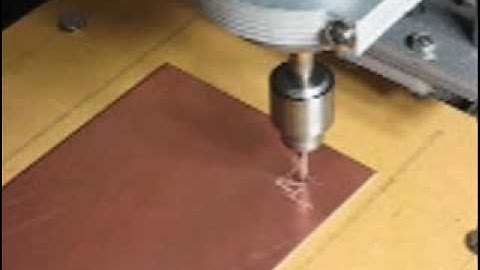 Zen Toolworks CNC Carving Machine Kit cutting a small (25x 25 mm) PCB