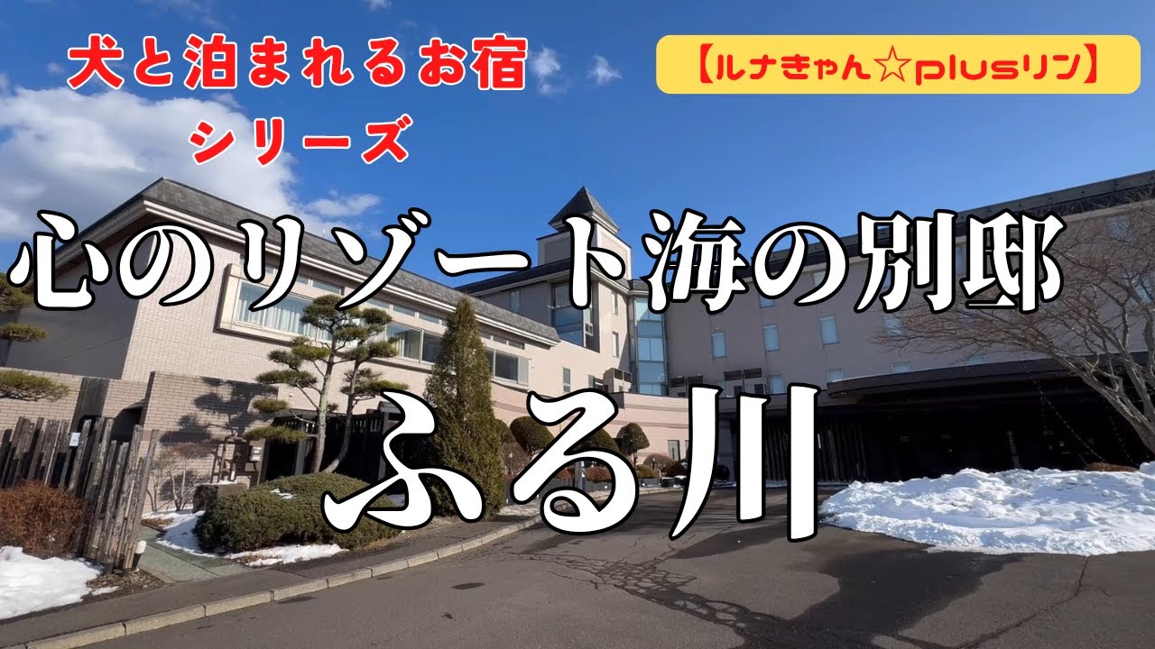 【北海道キャンプ　青い空と海、そして水平線。心のリゾートふる川滞在記　ペットと泊まれる高級宿は海に包まれる別世界だった！　ルナきゃん☆plusリン（北海道白老町　心のリゾート海の別邸　ふる川）