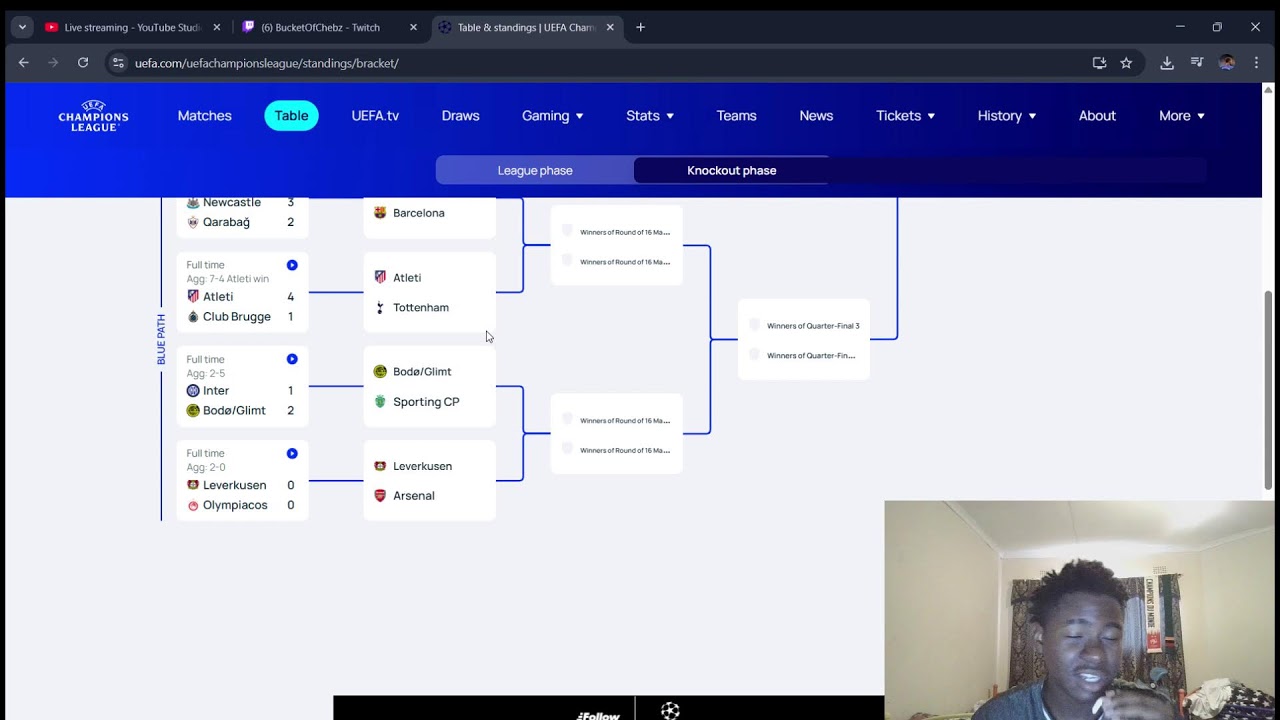 ucl ro16 draw reaction
