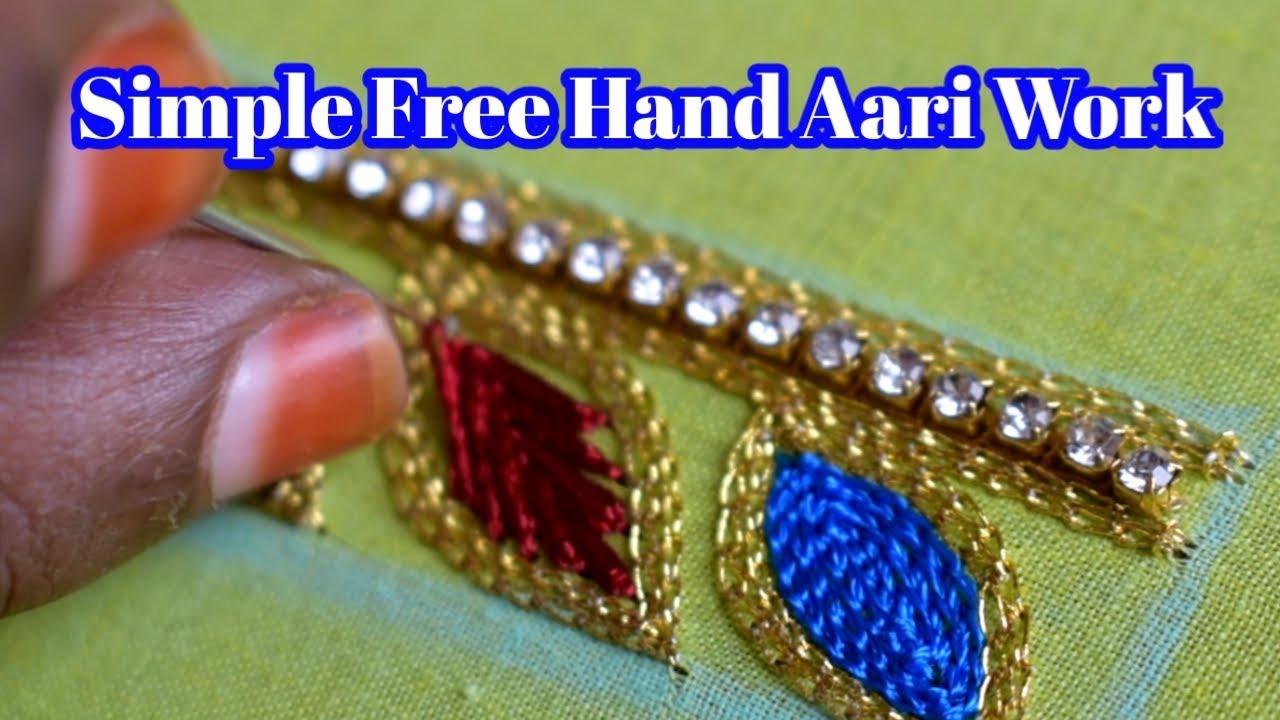 Simple Free Hand Aari Embroidery Work | Easy Work Tricks | Online Classes | Nakshatra Designers