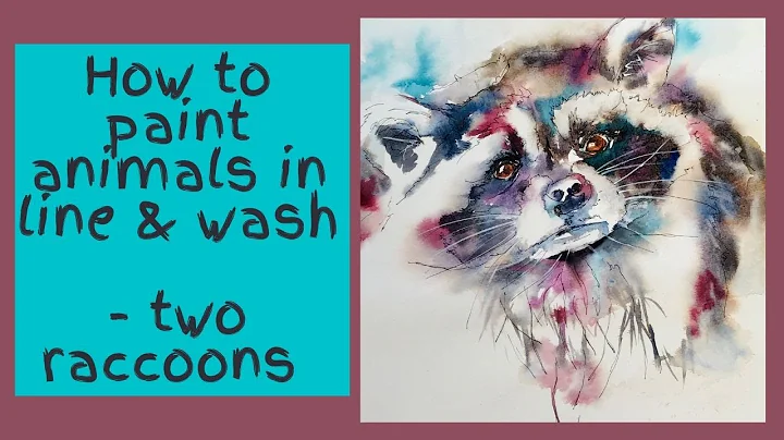 How to paint animals in line and wash - a raccoon ...