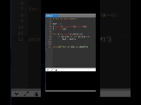 HCF of two numbers. #python#programming#coding #programmer # ...
