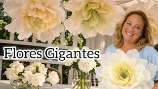 Cómo hacer FLORES GIGANTESde PAPEL CREPÉ Decoración fácil para eventos / Gigant crepé paper flowers 