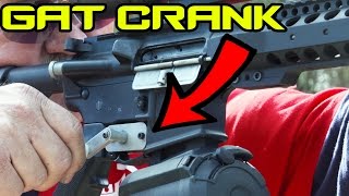 Turning your AR-15 into a mini Gatling Gun! (GAT CRANK) | Super SlowMo 4K Resimi