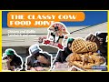 Chicken and waffle sandwich and more at the classy cow food joint