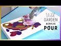 Wild Garden Acrylic Blowdryer Pour - fluid painting tutorial pour painting