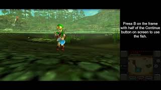 OoT3D Steal the Fishing Rod as Child (w/ Bottle on B)