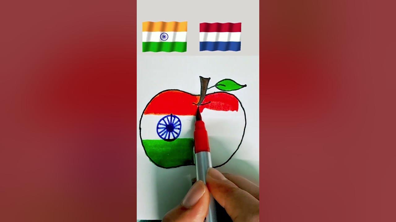 🇮🇳*🇳🇱Jana Gana Mana || Independence Day Drawing Republic Day #shorts #flagdrawing #art