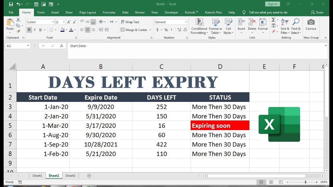 Expiration Date Tracking Excel Template