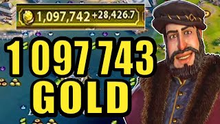 Getting 1 097 743 Gold as Portugal in Civ 6