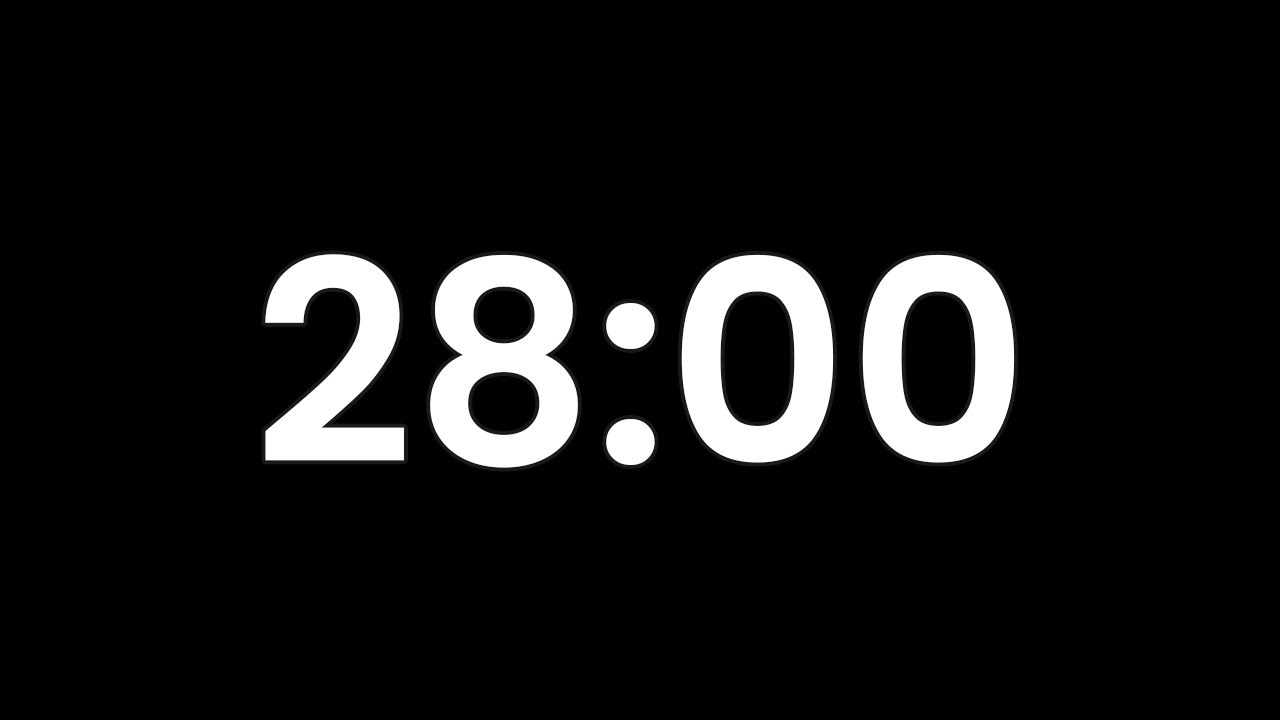 28 MINUTE - TIMER & ALARM - Full HD COUNTDOWN for Focus & Breaks - YouTube