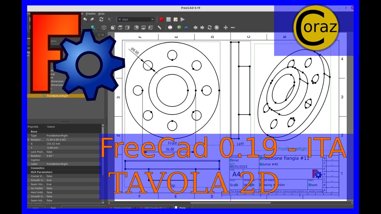 FreeCad 0.18/19 ITA - Tutorial #40 – Tavola 2D