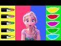 Learn Colors with Lipstick Disney Princess Frozen Elsa Wrong Makeup Colors Song for Kids