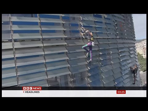 French 'Spider-Man' scales skyscraper aged 60 with (Spider) son in Spain