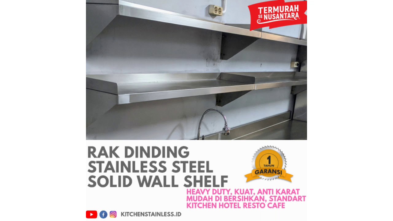 Rak  Dinding  Dapur Stainless  steel Solid Wall Shelf YouTube