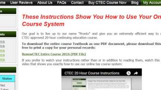 how to get entire Renew CTEC Course textbook by ProntoIncomeTax 165 views 7 years ago 49 seconds