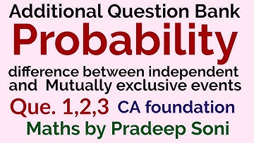 Additional Question Bank Probability Que. 1,2,3 CA foundation. Maths by Pradeep Soni