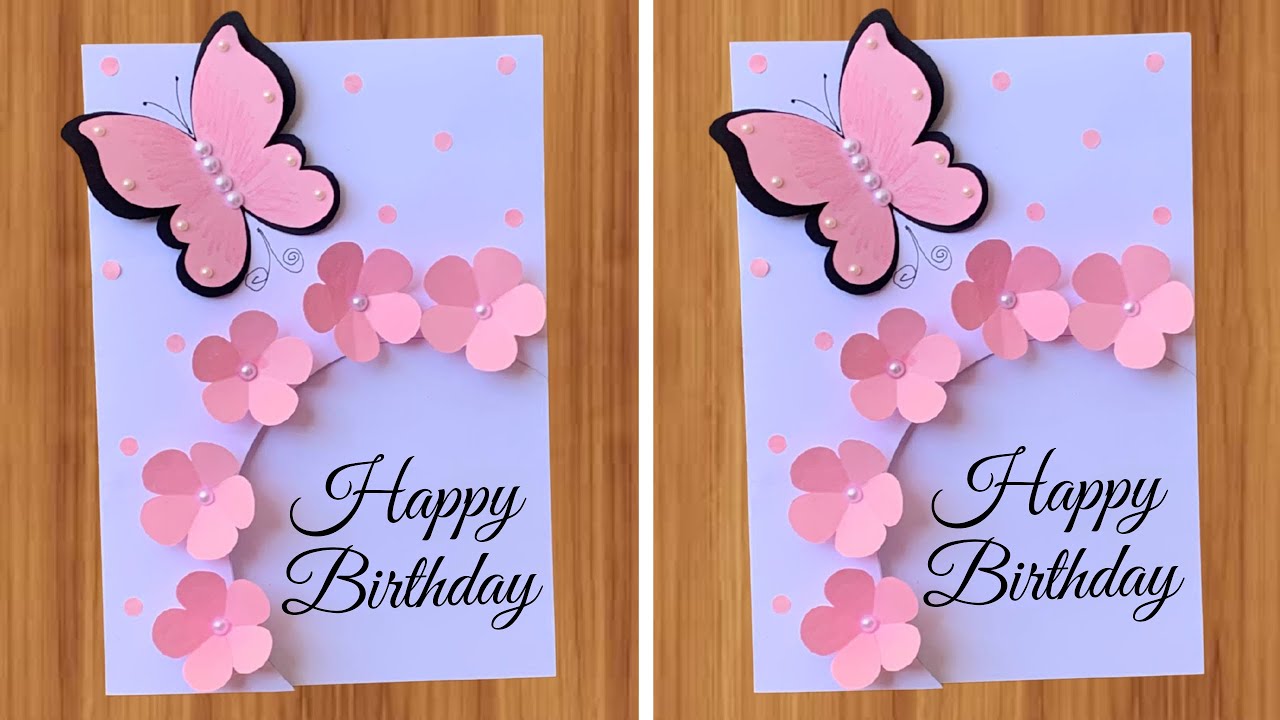 Красивая 3D-открытка ко дню рождения с бабочкой | Простой мастер-класс по изготовлению открытки с...