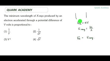 The minimum wavelength of X-rays produced by an electron accelerated through a a potential differenc