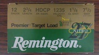 THE AMMO OUTLINED #18- REMINGTON NITRO 27 12 GAUGE PREMIER HANDICAP 7 1/2 SHOTSHELLS