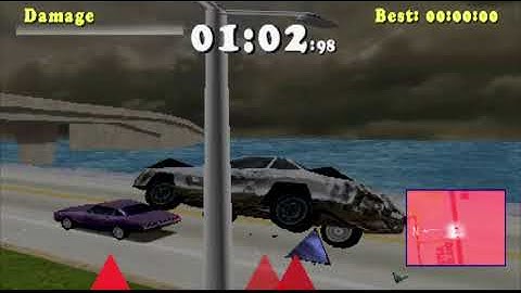 Driver 1 PS1 Gameplay Cheats Car Change & Rain MIAMI