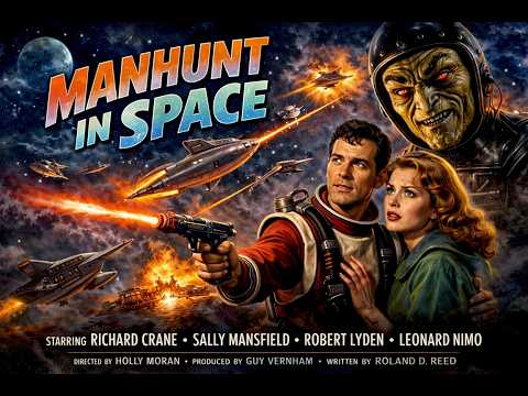 Manhunt in Space B&W still