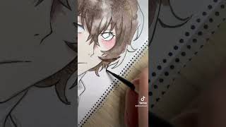 Drawing Dazai from bungou stray dogs! #animeart #shorts