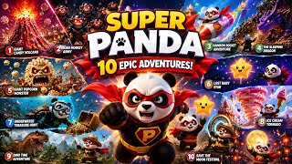 🐼🔥 Super Panda Mega Marathon! | 10 Epic Adventures in One Video! 🌈🚀