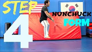 NUNCHUCKS TUTORIAL HOW TO USE  STEP 4 SPINS NUNCHAKU FORM KUNG FU WEAPON 2 HANDS FAST