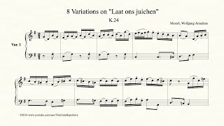Mozart, 8 Variations on Laat ons juichen, K 24, Var 1