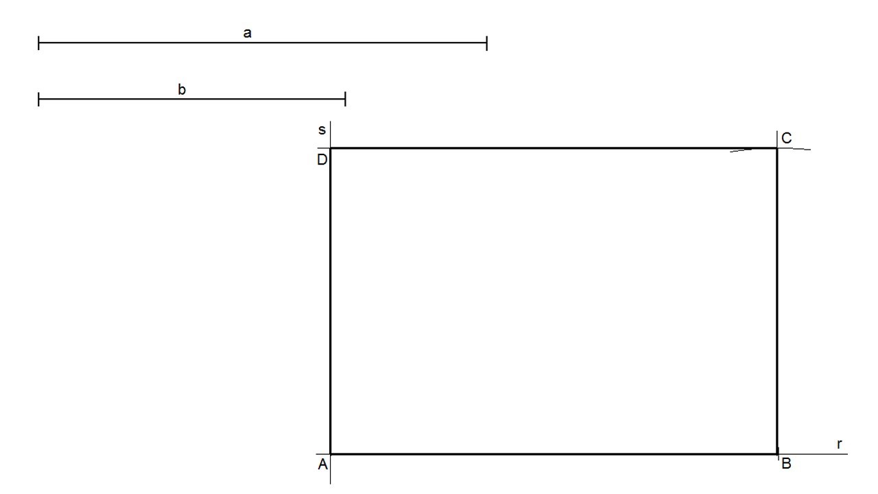 How to draw a rectangle given its sides 