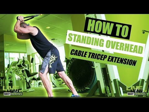 How To Do A STANDING OVERHEAD CABLE TRICEPS EXTENSION (WITH ROPE) | Exercise Demonstration Video