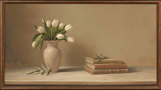 Minimal Vintage Decor 🤍 Oil Painting Vase | Clean Aesthetic 4K Wallpaper screenshot 1