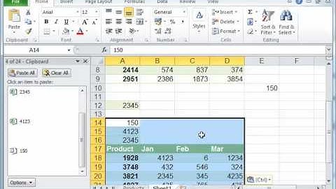 Excel 2010 Office Clipboard, copying multiple items